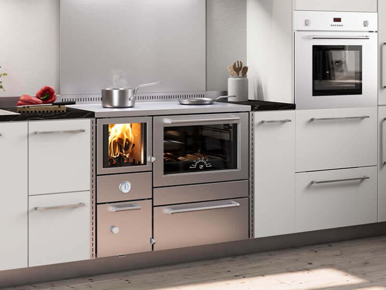 TERMOCOCINA DE LEÑA RTVE 90 INOX RIZZOLI
