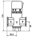 VÁLVULA MEZCLADORA TERMOSTÁTICA 3/4&quot; PRESTO 99400