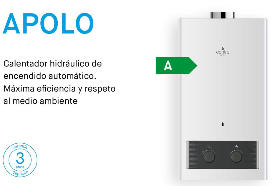 Calentador de gas atmosférico APOLO bajas emisiones NOX IMAGEN 1