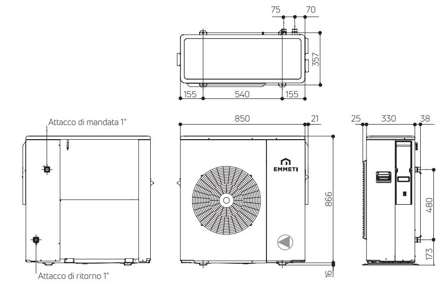 AEROTERMIA MIRAI-SMI 4.0 MONOBLOCK 10kW EH1018DC EMMETI