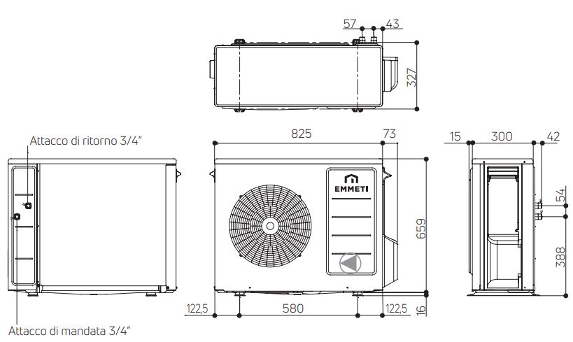 AEROTERMIA MIRAI-SMI 4.0 MONOBLOCK 6kW EH0618DC EMMETI