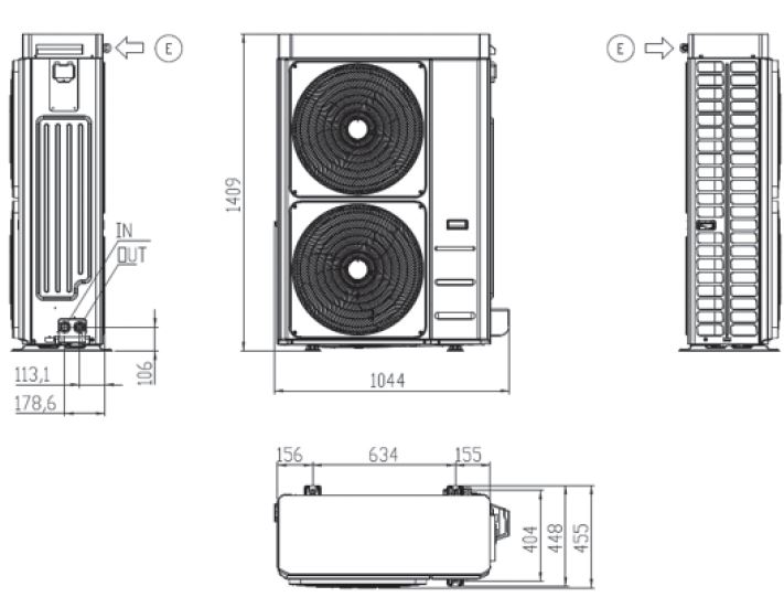 AEROTERMIA SHIMANTO MONOBLOCK 14kW CON KIT ANTI-HIELO Y ANTI-VIBRACIONES RINNAI