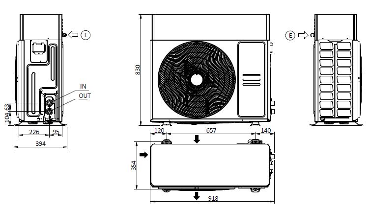 AEROTERMIA SHIMANTO MONOBLOCK 8kW CON KIT ANTI-HIELO Y ANTI-VIBRACIONES RINNAI