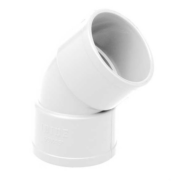 CODO PVC SANITARIO BLANCO H-H 32x45º
