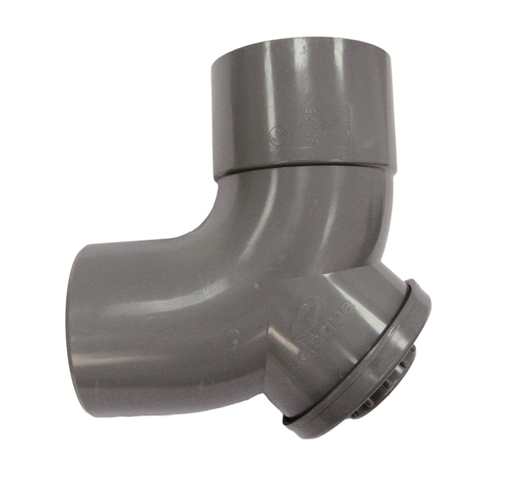 CODO PVC SANITARIO C/REGISTRO M/H 110x87º