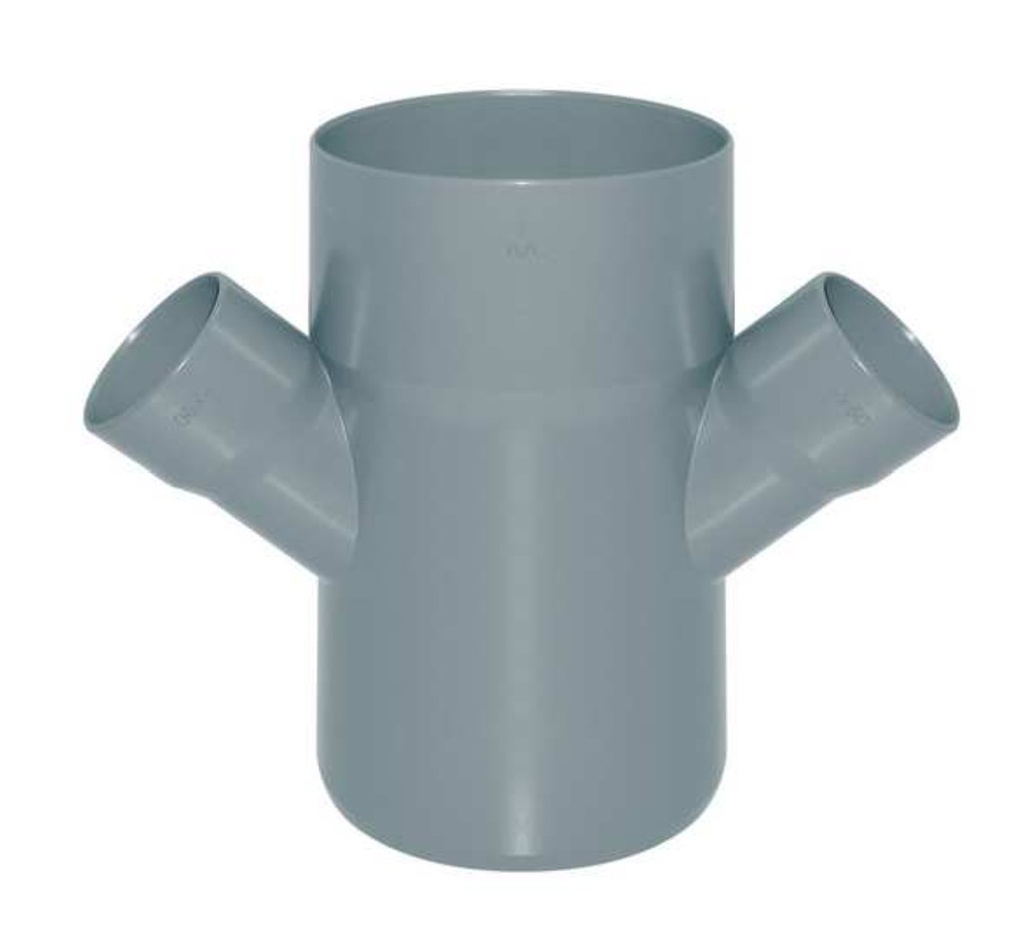 DERIVACION DOBLE PVC SANITARIO 110-50-50 45º