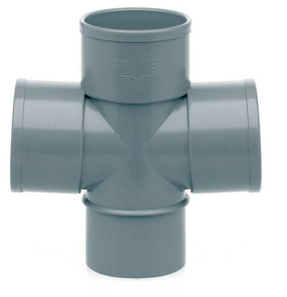DERIVACION DOBLE PLANA PVC SANITARIO 90x87º