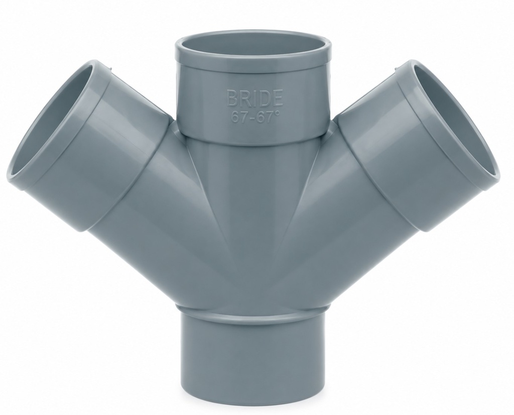 DERIVACION DOBLE PLANA PVC SANITARIO 160x67º