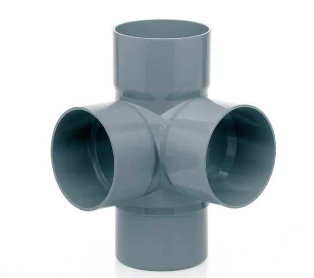 DERIVACION DOBLE ESCUADRA PVC SANITARIO 75x87º