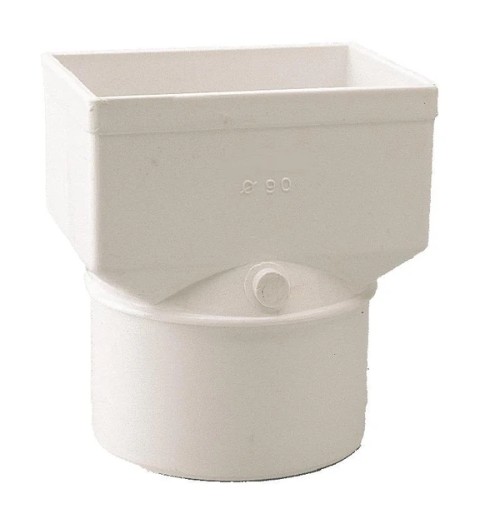 MANGUITO TRANSICION A BAJANTE 90Ø CANALÓN 26 RECTANGULAR BLANCO