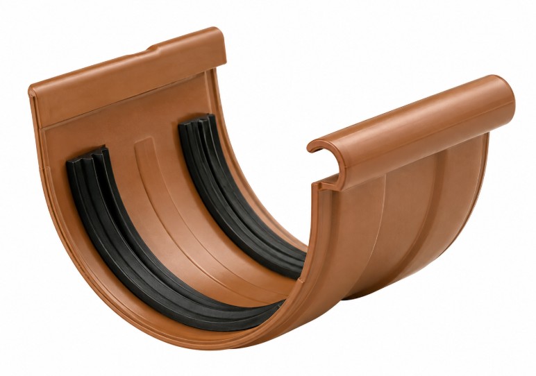 UNION CANALÓN PVC COLOR COBRE 25