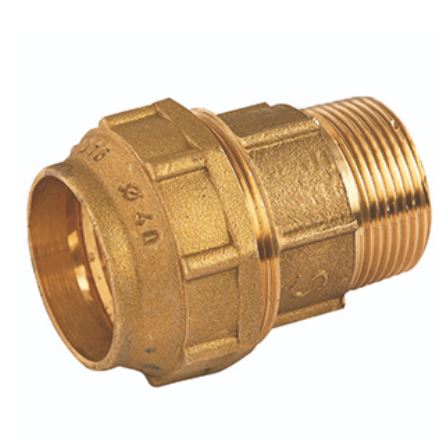 ENLACE MACHO SYC 63x2" LATÓN PARA PE