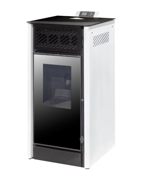 ESTUFA DE PELLETS CON VENTILADORES 9,6kW V10 BLANCO METLOR