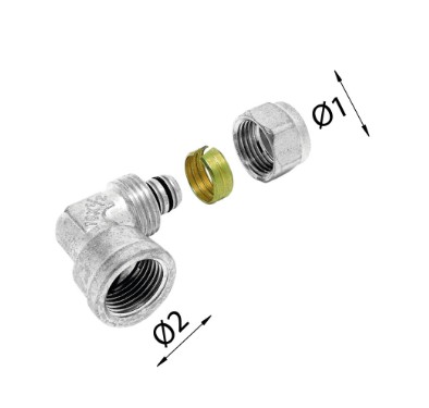 CODO HEMBRA MULTICAPA COMPRESION Ø16x2-1/2"
