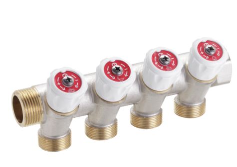 COLECTOR NIQUELADO 1" M24x19 C/LLAVES 3 SALIDAS EMMETI