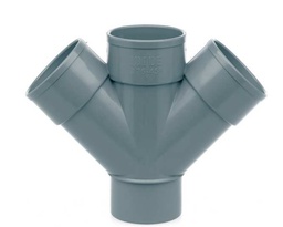 [011121100] DERIVACION DOBLE PLANA PVC SANITARIO 110x45º