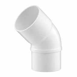[01110075B] CODO PVC SANITARIO BLANCO M-H 75x45º