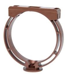 [02120734C] ABRAZADERA BAJADA CANALÓN COLOR COBRE PVC 25 C/CIERRE