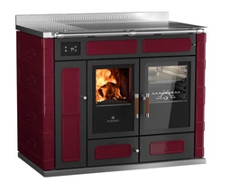 [28380STPB] TERMOCOCINA DE LEÑA STP Rustik Rojo 10,5kW RIZZOLI